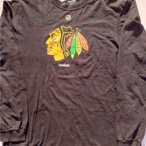 Reebok Black Long Sleeve Shirt with Colorful Logo